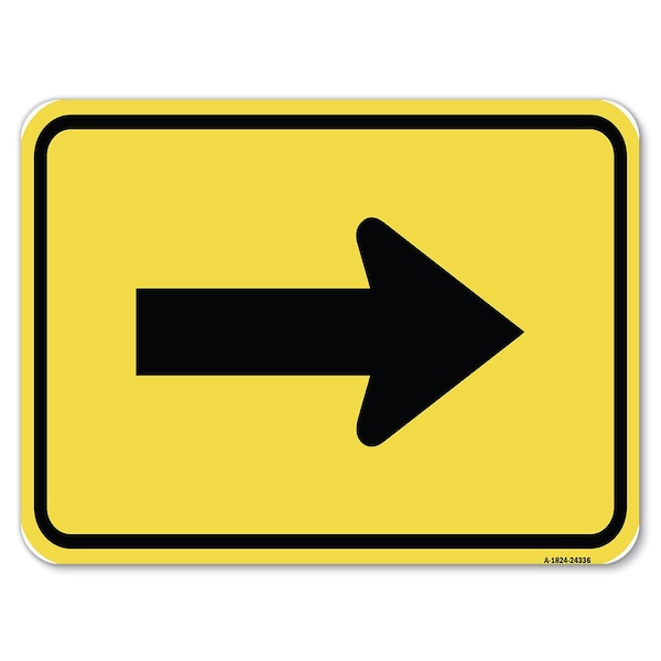 Safety Sign, 18 in Height, Aluminum, 24 in Length, 24336